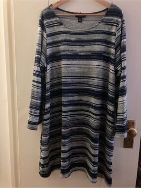 AGB Casual Long Sleeve A Line Dress, Size 2X